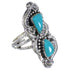 Southwest Sterling Silver And Turquoise Ring Size 4-1/2 RX94116